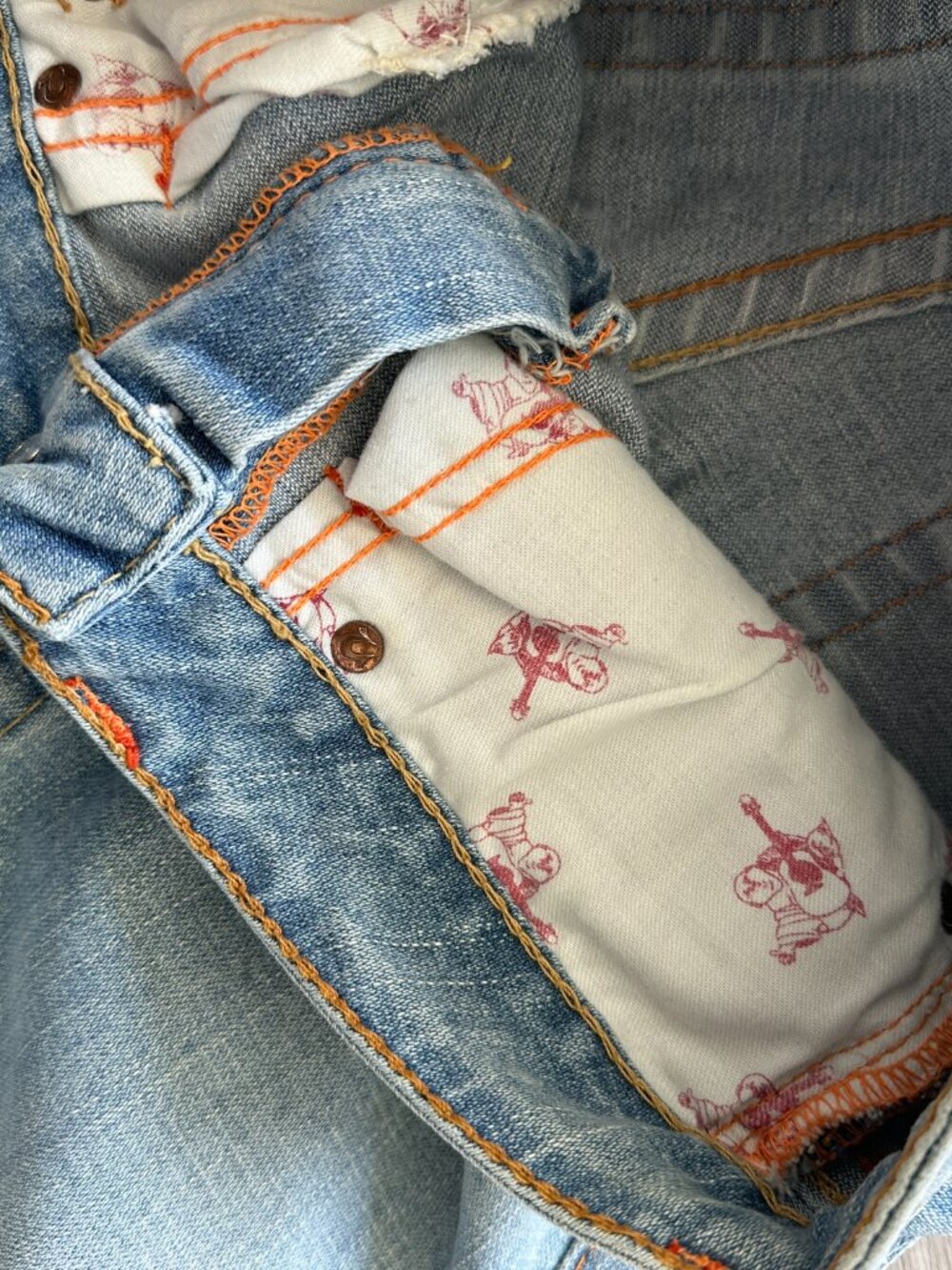 True Religion Joey Low Rise Flare Leg Size 28 Light Blue - Picture 5 of 11